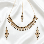 Elegant Black and Gold Tear Drop Jewelry Set