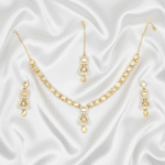 Dazzling Golden & Crystal Square Cut Jewelry Set